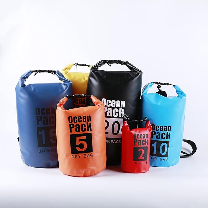 YDYJKI Floating Waterproof Dry Bag for Travel 5L/10L/20L/30L, Roll Top Sack Keeps Gear Dry for Kayaking, Rafting, Boating, Swimming, Camping, Hiking, Beach, Fishing (Light Blue, 5L)