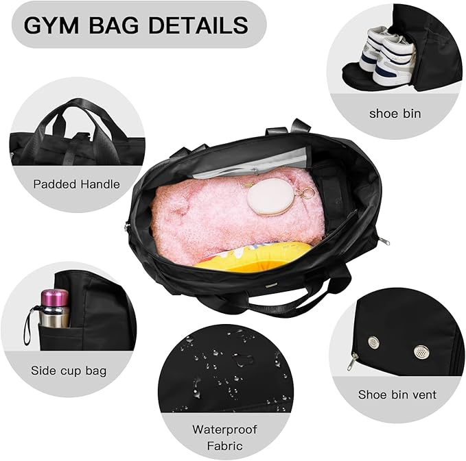 Yoga Bags for Women with Yoga Mats Bags Carrier Carryall Canvas Tote for Pilates Shoulder for Travel Office Beach Workout