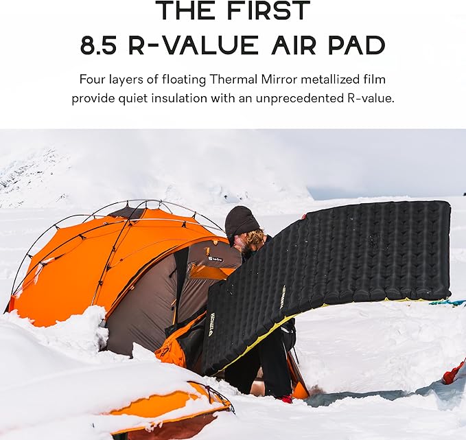 Nemo Equipment Tensor Extreme Conditions Sleeping Pad - Long Wide (76"x25") - Black/Birch Bud/Citron