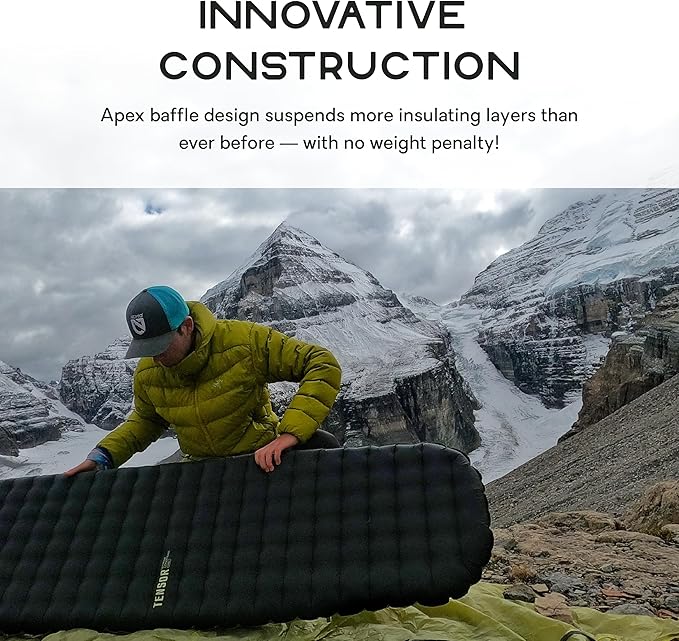 Nemo Equipment Tensor Extreme Conditions Sleeping Pad - Long Wide (76"x25") - Black/Birch Bud/Citron
